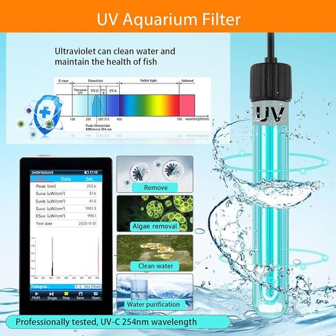 hygger Aquarium U-V Filter for 20-60 Gallon Tank, Submersible 14W Pump Filter for Green Water and Algae Clean, Internal Fish Tank Filter for Saltwater Freshwater in Saudi Arabia