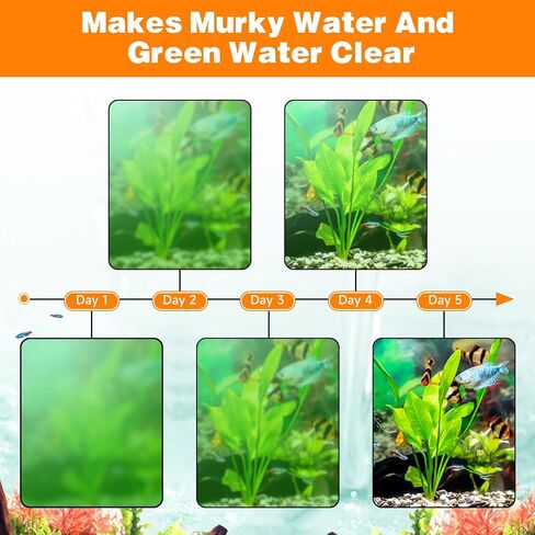 hygger Aquarium U-V Filter for 20-60 Gallon Tank, Submersible 14W Pump Filter for Green Water and Algae Clean, Internal Fish Tank Filter for Saltwater Freshwater in Saudi Arabia