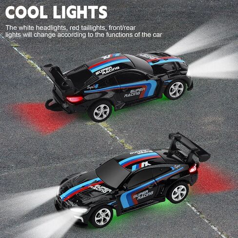 SASBSC Mini RC Toy Cars for Boys Kids Adults, 2.4GHz APP Remote Control Car with Lights and 3 Speed Modes, 1/64 Race Toy Car Rechargeable for Boys Ages 5-7 8-12,Birthday Gifts for Kids in Kuwait