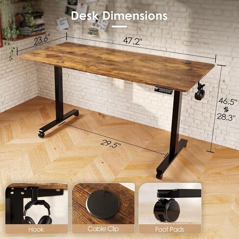 Monomi Electric Standing Desk ، 47.2 بوصة الارتفاع قابل للتعديل ، وضع مكاتب كمبيوتر محاسبية للمكتب المنزلي ، وكتابة ألعاب ، طاولة نوم ، ومحطة عمل Standup الطويلة ، والأبيض in Kuwait