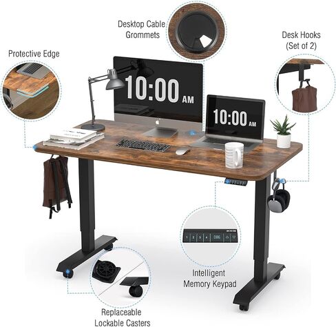 Monomi Electric Standing Desk ، 47.2 بوصة الارتفاع قابل للتعديل ، وضع مكاتب كمبيوتر محاسبية للمكتب المنزلي ، وكتابة ألعاب ، طاولة نوم ، ومحطة عمل Standup الطويلة ، والأبيض in Kuwait