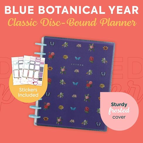 Happy Planner Disc-Bound Planner Jan.–Dec. 2026, Includes 3 Extra Months and 2 Sticker Sheets, Classic Size, 7" x 9.25", Dashboard Layout, Botanical Year in Saudi Arabia
