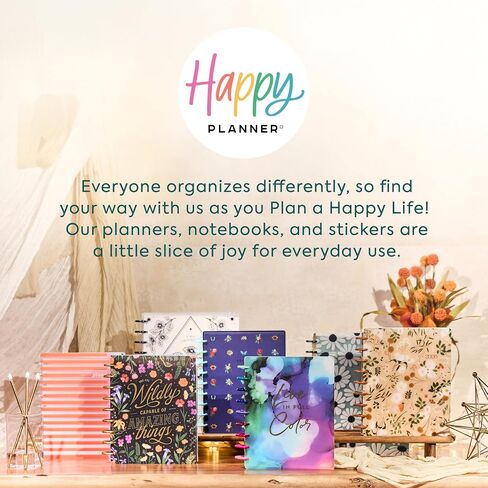 Happy Planner Disc-Bound Planner Jan.–Dec. 2026, Includes 3 Extra Months and 2 Sticker Sheets, Classic Size, 7" x 9.25", Dashboard Layout, Botanical Year in Saudi Arabia