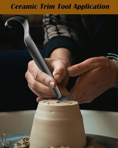Pottery Trimming Tool, Stainless Steel Pottery Trimming Tools for Pottery, Durable and Sharp, Double Ended Trim Pottery and Ceramic Tools for Clay Artists and Pottery Creation (1 Pack) in Saudi Arabia