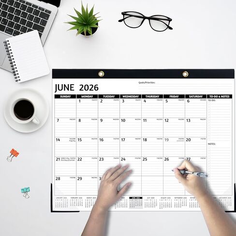 2026-2027 التقويم المكتبي-يناير 2026-يونيو 2027 ، 18 تقويم مكتب شهري 2026-2027 كبير ، 22 '× 17' '، 2026 تقويم المكتب/الجدار مع لوحة مكتب ، قوائم مهام ، كتل محكم ، واقيات الزاوية ، ترتدي شقة in Saudi Arabia