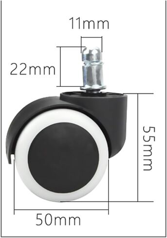 Swivel Chair Wheel Universal Wheel Nylon PU Silent Office Chair Roller Pulley Wheel 2-inch Caster Computer Chair Accessories 1 Piece(Circlip) in Saudi Arabia