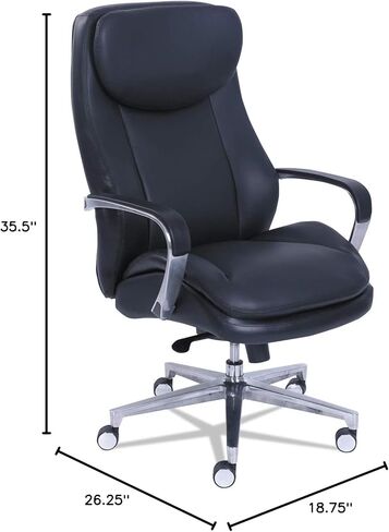 يدعم La-Z-Boy Commercial 2000 Chairs High-Back ، ارتفاعًا يصل إلى 300 رطل ، 20.25 "إلى 23.25" ، مقعد/مقعد أسود ، قاعدة فضية in Kuwait