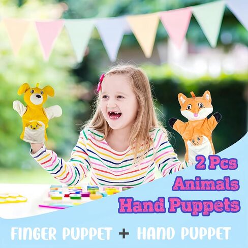 Chick Plush Hand Puppet for Toddlers and Kids Age 3-5 4-8, Farm Friend Animals Educational Toys, Chicken Finger Hand Puppet Toys, Parent-Child Interactive Games, Animal Theme Party in Saudi Arabia