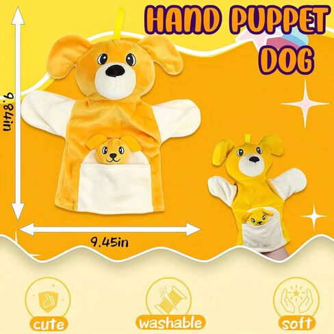 Chick Plush Hand Puppet for Toddlers and Kids Age 3-5 4-8, Farm Friend Animals Educational Toys, Chicken Finger Hand Puppet Toys, Parent-Child Interactive Games, Animal Theme Party in Saudi Arabia