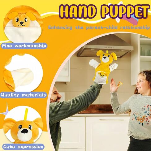 Chick Plush Hand Puppet for Toddlers and Kids Age 3-5 4-8, Farm Friend Animals Educational Toys, Chicken Finger Hand Puppet Toys, Parent-Child Interactive Games, Animal Theme Party in Saudi Arabia