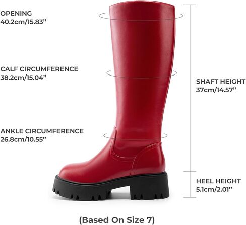DREAM PAIRS Knee High Boots, Comfortable Chunky Platform Round-Toe Side Zip Boots for Women in Kuwait
