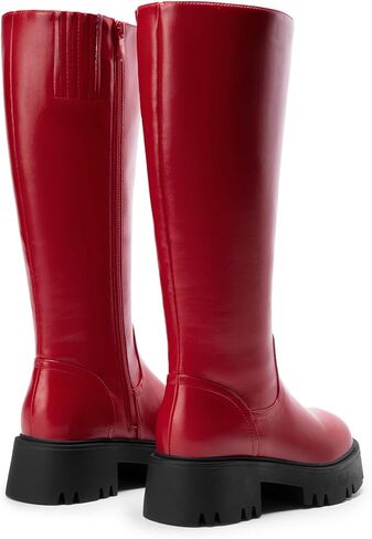DREAM PAIRS Knee High Boots, Comfortable Chunky Platform Round-Toe Side Zip Boots for Women in Kuwait