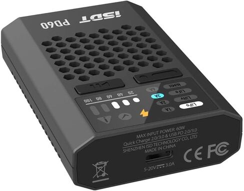 ISDT PD60 Lipo Balance Charger,60W 6A RC Battery Balance Charger,Portable Lipo Charger for Life/LiHV,LiPo 1-4S,NIMH/Cd 1-12S Batteries in Saudi Arabia