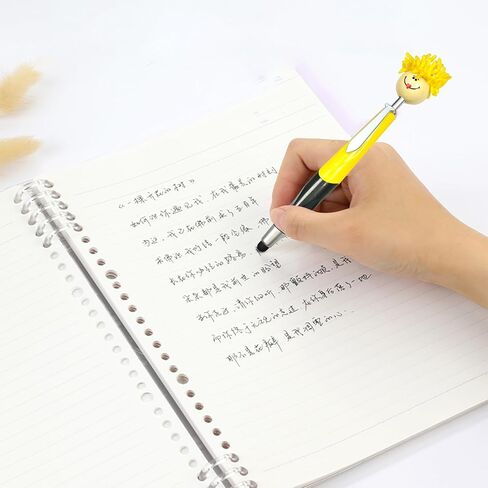 أقلام ، أقلام Mophea topper ، 8pcs Mop Head Point Pens ، مع كتابة الشعر الفخمة ، انقر فوق قلم محمول كرتون متعدد الوظائف توقيع القلم الهدية للمكتب منزل in Saudi Arabia