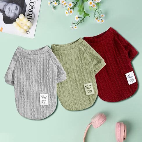 Small Dog Sweater, Winter Knitted Sweatshirt for Pets & Kittens, Puppy Clothes for Chihuahua, Dachshund, Yorkie(Winter, School Red, Small) in Saudi Arabia