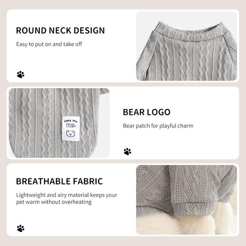 Small Dog Sweater, Winter Knitted Sweatshirt for Pets & Kittens, Puppy Clothes for Chihuahua, Dachshund, Yorkie(Winter, School Red, Small) in Saudi Arabia