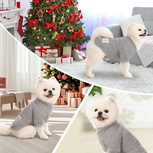 Small Dog Sweater, Winter Knitted Sweatshirt for Pets & Kittens, Puppy Clothes for Chihuahua, Dachshund, Yorkie(Winter, School Red, Small) in Saudi Arabia