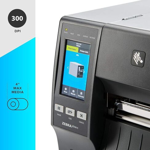 Zebra ZT411 Industrial Thermal Label Printer - USB, Ethernet, Bluetooth, Serial - 14 Inches/sec, 4-inch Print Width, LCD, 300 DPI - ZT41143-T010000Z (Renewed) in Saudi Arabia
