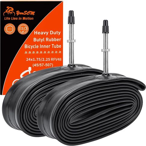 2-PCS 24" Heavy Duty Bike Tire Tubes 24x1.75/2.25 FV33MM Presta Valve 24 Bicycle Inner Tubes Compatible with 24x1.75 24x1.95 24x2.10 24x2.125 24x2.20 24x2.25 Tires Tubes in Saudi Arabia