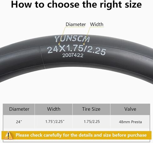 2-PCS 24" Heavy Duty Bike Tire Tubes 24x1.75/2.25 FV33MM Presta Valve 24 Bicycle Inner Tubes Compatible with 24x1.75 24x1.95 24x2.10 24x2.125 24x2.20 24x2.25 Tires Tubes in Saudi Arabia