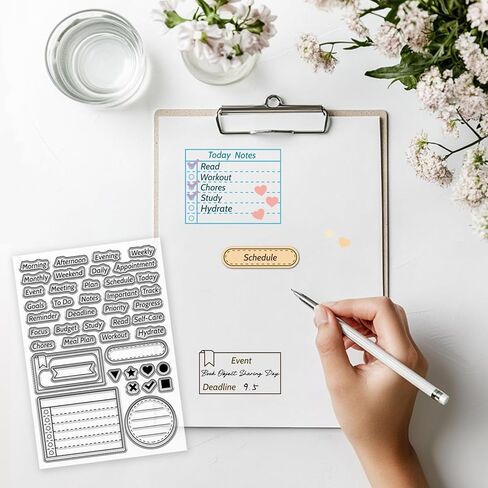 GLOBLELAND Reading Diary Clear Stamp for Scrapbooking Book Review Silicone Stamps Notes Cat Transparent Stamp for Card Making DIY Embossing Journaling in Saudi Arabia