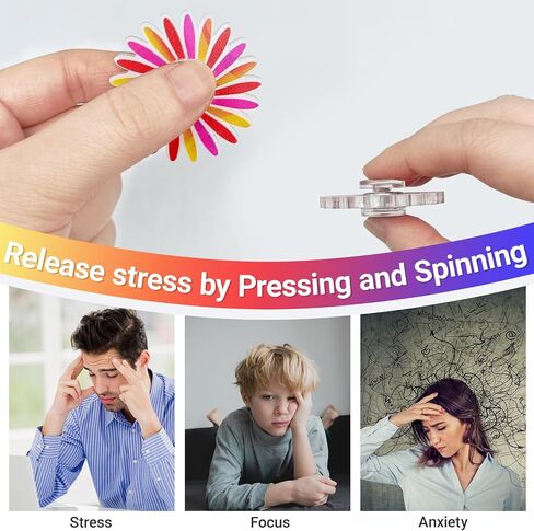 60 Pack Mini Fidget Spinners - Bulk Party Favors, Classroom Prizes, Goodie Bag Stuffers, Stress Relief Sensory Toys for Kids, Teens, Adults - Assorted Colors in Saudi Arabia