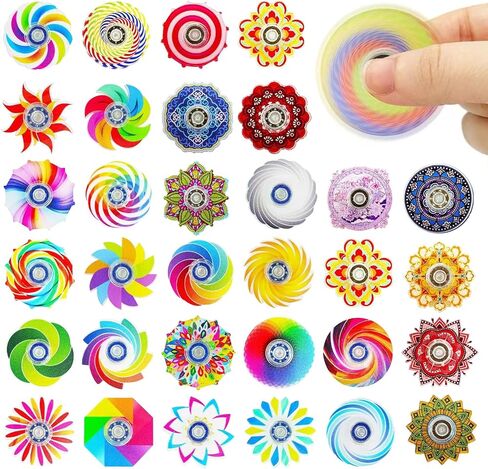 60 Pack Mini Fidget Spinners - Bulk Party Favors, Classroom Prizes, Goodie Bag Stuffers, Stress Relief Sensory Toys for Kids, Teens, Adults - Assorted Colors in Saudi Arabia