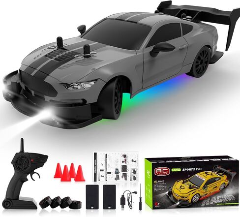 RC Drift Car 1/20 مقياس 2.4 جيجا هرتز 4WD سيارة التحكم عن بُعد مع مصابيح LED 22 كم/ساعة بطاريات عالية السرعة قابلة للشحن للسيارات الرياضية للسيارات in Kuwait