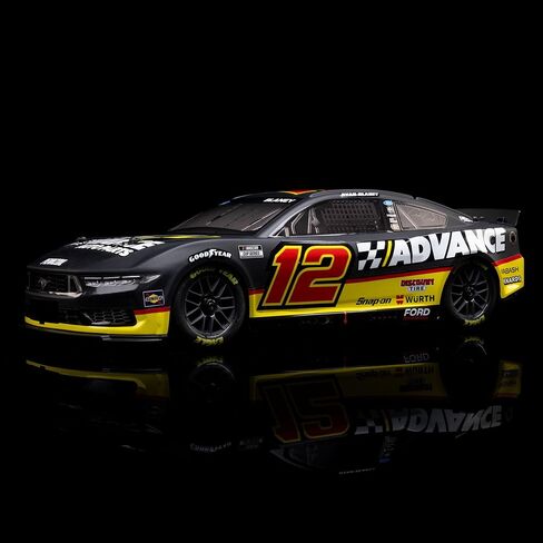 LOSI 1/12 NASCAR RC RACE CAR RYAN Blaney رقم 12 2025 ADVANCE AUTO FORD MUSTANG 2S AWD RTR تم تصنيه على الطريق وشاحن شاحن الأسود LOS1122512 in Kuwait