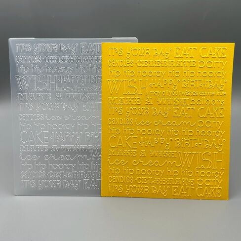 3D Plastic Embossing Folder Template Birthday Banquet Text Texture A6 Size for Card Making DIY Scrapbooking Paper Crafting Handmade Crafts Scrapbooking Arts Supplies Scrapbook Decor in Saudi Arabia