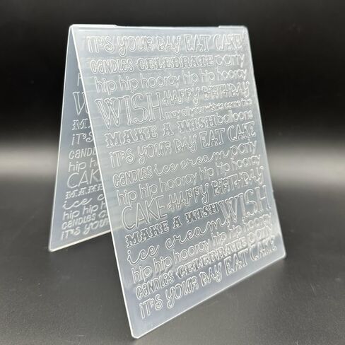 3D Plastic Embossing Folder Template Birthday Banquet Text Texture A6 Size for Card Making DIY Scrapbooking Paper Crafting Handmade Crafts Scrapbooking Arts Supplies Scrapbook Decor in Saudi Arabia