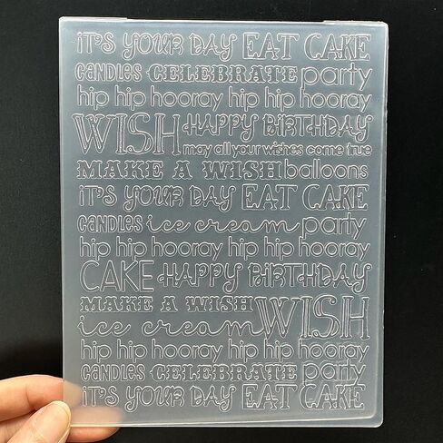 3D Plastic Embossing Folder Template Birthday Banquet Text Texture A6 Size for Card Making DIY Scrapbooking Paper Crafting Handmade Crafts Scrapbooking Arts Supplies Scrapbook Decor in Saudi Arabia