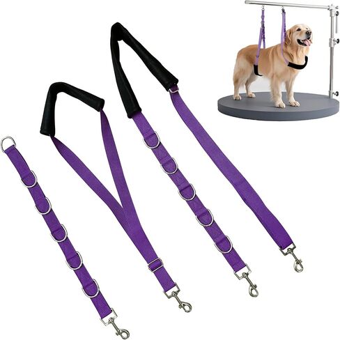 Pet Grooming Loop and Belly Strap for Dogs with Extension Strap, Nylon Restraint Noose Adjustable Slip Rope Dog Grooming Supplies for Dog Grooming Arm and Pet Grooming Table - 3 Pack in Saudi Arabia