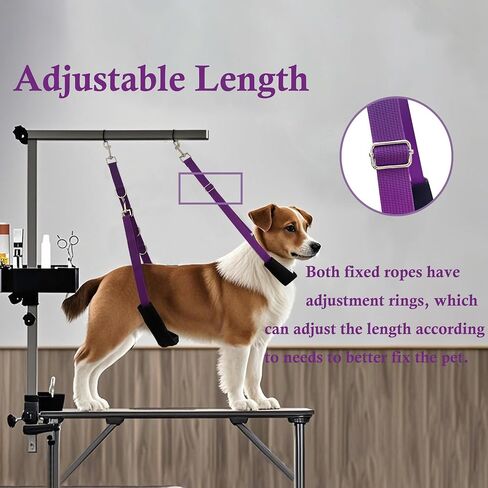 Pet Grooming Loop and Belly Strap for Dogs with Extension Strap, Nylon Restraint Noose Adjustable Slip Rope Dog Grooming Supplies for Dog Grooming Arm and Pet Grooming Table - 3 Pack in Saudi Arabia