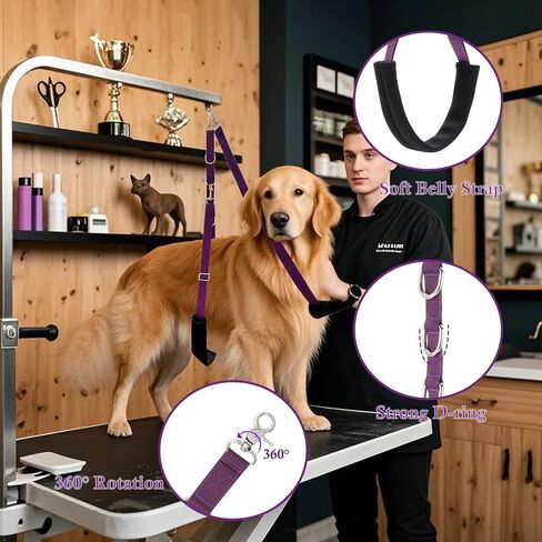 Pet Grooming Loop and Belly Strap for Dogs with Extension Strap, Nylon Restraint Noose Adjustable Slip Rope Dog Grooming Supplies for Dog Grooming Arm and Pet Grooming Table - 3 Pack in Saudi Arabia