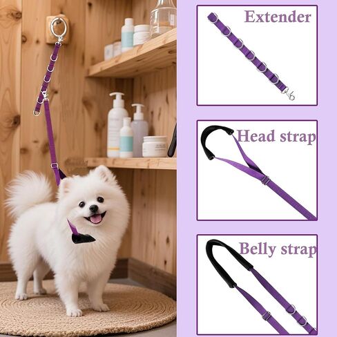 Pet Grooming Loop and Belly Strap for Dogs with Extension Strap, Nylon Restraint Noose Adjustable Slip Rope Dog Grooming Supplies for Dog Grooming Arm and Pet Grooming Table - 3 Pack in Saudi Arabia