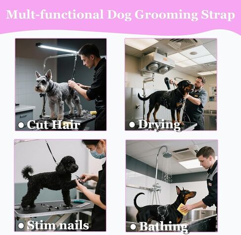 Pet Grooming Loop and Belly Strap for Dogs with Extension Strap, Nylon Restraint Noose Adjustable Slip Rope Dog Grooming Supplies for Dog Grooming Arm and Pet Grooming Table - 3 Pack in Saudi Arabia
