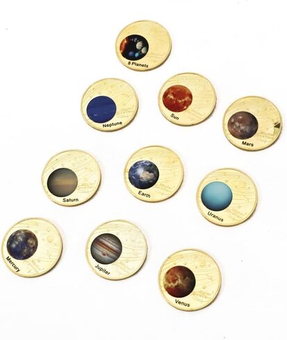 مجموعة عملة Solar System Coin 10 عملات معدنية تضم الكواكب والشمس - مجموعة عملة الفضاء والكوكب in Kuwait