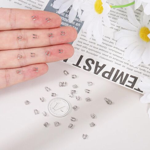 200 Pcs 0.7mm Hole Wire Guardian Protectors, Silver U Shape Wires Guard Loops Thread Protector Stainless Steel Wire Protector for Earring Bracelet Necklace Jewelry Making Supplies DIY Beading Craft in Kuwait