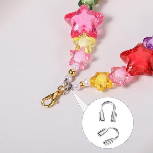 200 Pcs 0.7mm Hole Wire Guardian Protectors, Silver U Shape Wires Guard Loops Thread Protector Stainless Steel Wire Protector for Earring Bracelet Necklace Jewelry Making Supplies DIY Beading Craft in Kuwait