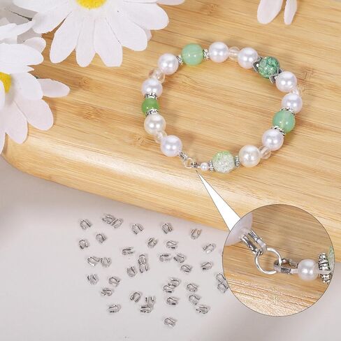 200 Pcs 0.7mm Hole Wire Guardian Protectors, Silver U Shape Wires Guard Loops Thread Protector Stainless Steel Wire Protector for Earring Bracelet Necklace Jewelry Making Supplies DIY Beading Craft in Kuwait