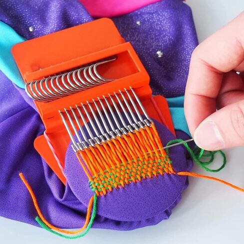 Gazaar Speedweave Darning, Mini Machine, Weave Tool, 14 Hooks Wooden Weaving Frame, Weaving Kit, Mending, Hand Craft DIY Weaving Repair Tool for Socks in Saudi Arabia