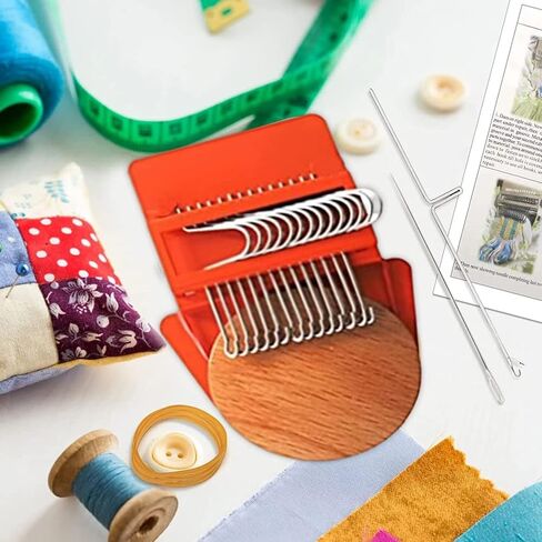 Gazaar Speedweave Darning, Mini Machine, Weave Tool, 14 Hooks Wooden Weaving Frame, Weaving Kit, Mending, Hand Craft DIY Weaving Repair Tool for Socks in Saudi Arabia