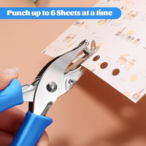 Giantree 12 Pack Single Hole Punch Handheld 1/4 Inch Hole Metal Paper Puncher with Grip Handles Circle Single Shape Puncher for Craft Papers Greeting Cards Scrapbook Notebook (Multicolor) in Saudi Arabia