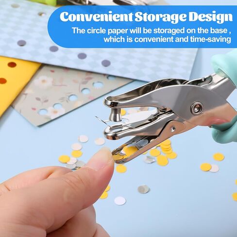 Giantree 12 Pack Single Hole Punch Handheld 1/4 Inch Hole Metal Paper Puncher with Grip Handles Circle Single Shape Puncher for Craft Papers Greeting Cards Scrapbook Notebook (Multicolor) in Saudi Arabia