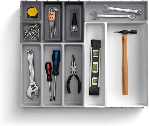 Joseph Joseph Blox 10-Piece Storage Tray Set for Cosmetics, Stationery, Flatware and Utensils, Drawer Organizer, Recycled Plastic in Saudi Arabia