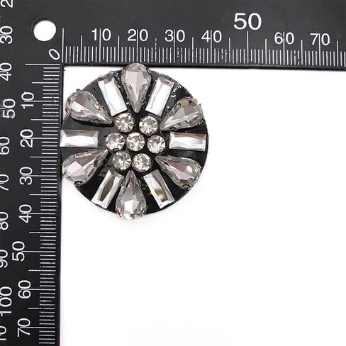 Sew Bull Head Aircraft Pentagram Round Bead Handmade Nail Bead Patches, Applique DIY Rhinestone Embroidery Applique for Dress Pants Hats Jeans Jackets Shoes Handbag Set of 4(type-11) in Saudi Arabia