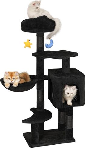 43-Inch Cat Tree,Cute Cloud Cat Tree for Kittens & Small Cats Under 6 Months 9lbs, Cat Tower with Scratching Post, Double Condos, Plush Hammock & Dangling Toys, White in Saudi Arabia