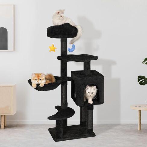 43-Inch Cat Tree,Cute Cloud Cat Tree for Kittens & Small Cats Under 6 Months 9lbs, Cat Tower with Scratching Post, Double Condos, Plush Hammock & Dangling Toys, White in Saudi Arabia