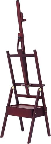 Meeden Studio H -Frame Easel مع درج التخزين - قابل للتعديل (60 "~ 75") الأم إلى الأمام يميل إلى الأمام من خشب الخشب الصلب للفنانين والطلاب والمبتدئين ، يحمل فن القماش حتى 36 "، Deep Walnut in Saudi Arabia